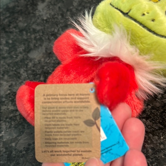 Dr. Seuss Grinch Small Beanie Plush with Red Santa Hat NWT - Picture 9 of 14